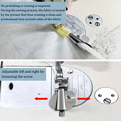 6Pcs 6 Style Stainless Iron Sewing Rolled Hemmer Foot&nbsp;FIND-GA0003-55