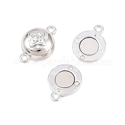 304 Stainless Steel Magnetic Clasps with Loops&nbsp;STAS-P452-04E-P