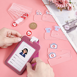 24Pcs Nurse Theme Rectangle Transparent Arcrylic Badge Holders&nbsp;DIY-PH0031-92