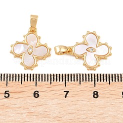 Brass Micro Pave Cubic Zirconia Pendants&nbsp;KK-H538-07G