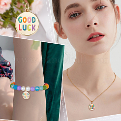 6Pcs Brass Enamel Pendants&nbsp;KK-BBC0005-55