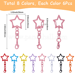 48Pcs 8 Colors Spray Printed Alloy Swivel Clasps&nbsp;FIND-SP0005-79