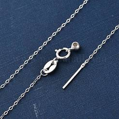 925 Sterling Silver Cable Chain Adjustable Slider Necklaces for Women&nbsp;NJEW-U030-01S-01