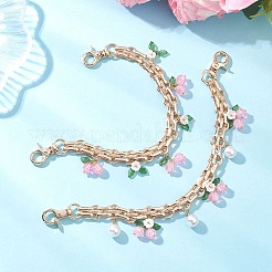 2Pcs Glass Flower & Fruit Bag Decorative Chains&nbsp;AJEW-BA00172-01