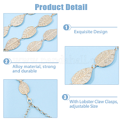 1pc Leaf Flower Alloy Chain Belts&nbsp;AJEW-HS0001-07