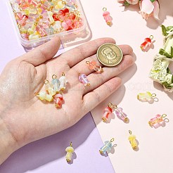 80Pcs 8 Colors Glass Pendants&nbsp;PALLOY-CJ00150