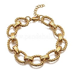 304 Stainless Steel Oval Link Chain Bracelets for Women&nbsp;LS-BJEW-R021-09G