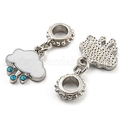 Rack Plating Alloy Enamel Cloud European Dangle Charms&nbsp;FIND-B034-01P