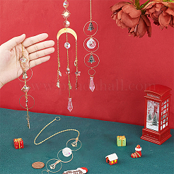 4Pcs 4 Style Christmas Theme Sun Catcher Glass Pendant Decorations&nbsp;AJEW-SC0001-51