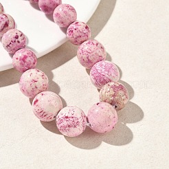 Dyed Natural Fossil Graduated Round Beaded Necklaces&nbsp;NJEW-F368-03P
