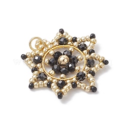 Glass Seed Beaded Snowflake Pendants&nbsp;PALLOY-MZ00953-01