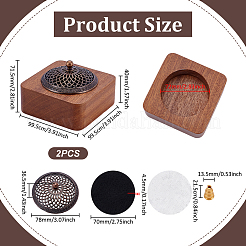Square Wood Incense Burners&nbsp;AJEW-WH0696-503