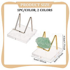 2Pcs 2 Colors Square Transparent Acrylic Mineral Crystal Display Stands&nbsp;ODIS-FG0001-60A