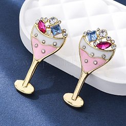 Zinc Alloy Enamel Stud Earrings&nbsp;EJEW-Z088-03G-01