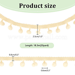Nylon Pom Pom Ball Tassel Lace Ribbon&nbsp;DIY-WH0580-31C