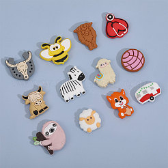 12Pcs 12 Style Food Grade Eco-Friendly Silicone Focal Beads&nbsp;SIL-CA0001-95