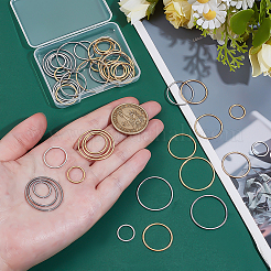 48Pcs 8 Styles 304 Stainless Steel Linking Ring&nbsp;STAS-ME0002-36