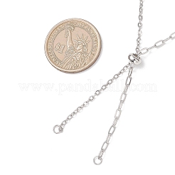 304 Stainless Steel Paperclip Chain Cable Chain Necklace Slider Making&nbsp;AJEW-JB01529