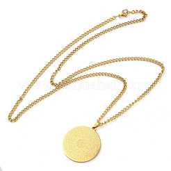 304 Stainlessa Steel Curb Chain Pendant Necklaces&nbsp;NJEW-H034-08G