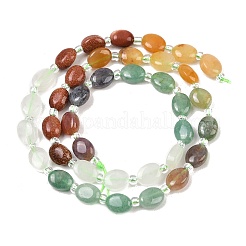 Natural Indian Agate & Yellow Aventurine & Green Aventurine & Quartz Crystal & Synthetic Goldstone Beads Strands&nbsp;G-Z135-A02