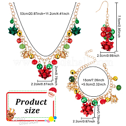 Christmas Star & Bell Alloy Pendant Necklaces & Charm Bracelets & Dangle Earrings&nbsp;SJEW-AN0001-15