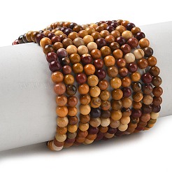 Round Natural Mookaite Gemstone Bead Strands&nbsp;G-J333-06-4mm