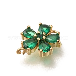 Brass Micro Pave Cubic Zirconia Pendants&nbsp;KK-M295-15G-01