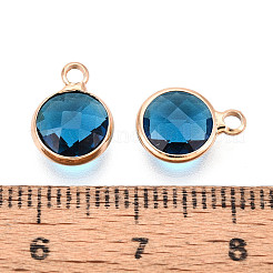 Golden Tone Brass Glass Charms&nbsp;X-GLAA-ZX008-24D-G