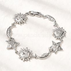 Brass Link Bracelets for Women&nbsp;BJEW-C118-01P