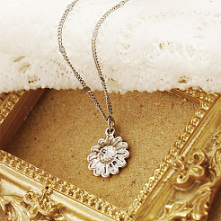 Non-Tarnish 304 Stainless Steel Sunflower Pendant Necklaces for Women&nbsp;NO4072-2