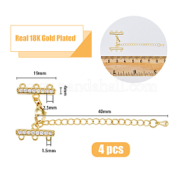 4 Sets Brass Micro Pave Cubic Zirconia Chain Extender&nbsp;KK-HY0003-15