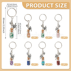 14Pcs 7 Styles Glass Wish Bottle Keychains&nbsp;KEYC-TADJ00010