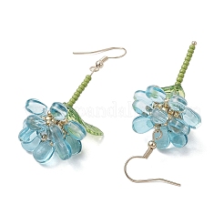 304 Stainless Steel Flower Dangle Earrings&nbsp;EJEW-MZ00461-03