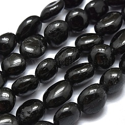 Natural Black Tourmaline Beads Strands&nbsp;G-O186-B-07