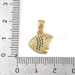 Brass Micro Pave Cubic Zirconia Charms&nbsp;KK-D409-38G-B