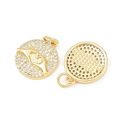 Brass Micro Pave Cubic Zirconia Pendants&nbsp;KK-C162-040G