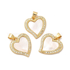 Rack Plating Brass Micro Pave  Cubic Zirconia Pendants&nbsp;KK-B068-44G