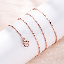 Brass Textured Bar Link Chain Necklaces&nbsp;NJEW-D302-65RG