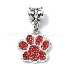 Dog Paw Print Alloy Enamel European Dangle Charms&nbsp;PALLOY-JF02524