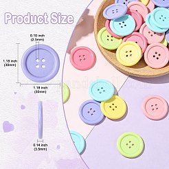 60Pcs 6 Colors Acrylic Buttons&nbsp;BUTT-CJ0001-03