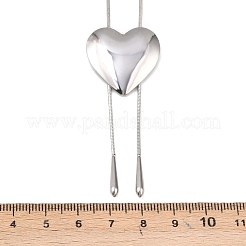 201 Stainless Steel Heart Lariat Adjustable Necklaces for Women&nbsp;NJEW-K297-01P