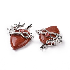Natural Red Jasper Pendants&nbsp;G-P496-02P-08