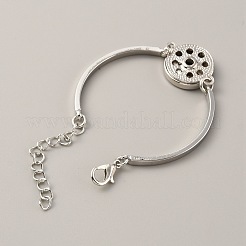 Alloy Interchangeable Snap Link Bracelet Settings with Iron Curved Rectangle&nbsp;BJEW-WH0014-006