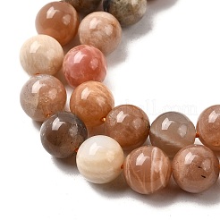 Round Natural Multi-Moonstone Beads Strands&nbsp;G-I176-09-10mm
