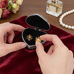 Vintage Flower Heart Alloy Jewelry Storage Boxes for Trinkets&nbsp;CON-WH0095-243