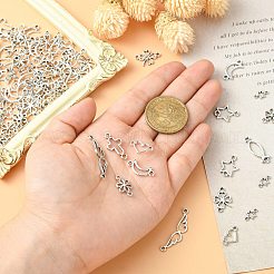 100Pcs 10 Styles Tibetan Style Alloy Connector Charms&nbsp;TIBEP-CJ0003-13