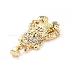 Brass Cubic Zirconia Pendants&nbsp;ZIRC-K089-15G-01