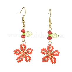 Glass & Acrylic & Natural Malaysia Jade Dangle Earrings&nbsp;EJEW-MZ00735