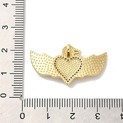 Rack Plating Brass Micro Pave Cubic Zirconia with Synthetic Opal Pendants&nbsp;KK-D088-16G