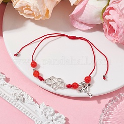 Natural Dyed White Jade Braided Bead Bracelets&nbsp;BJEW-JB09823-04